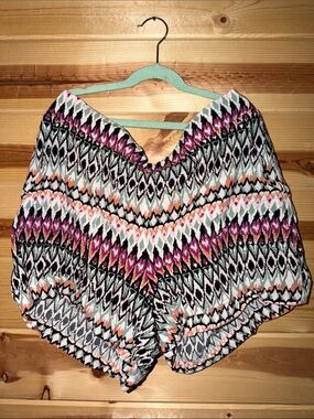 Patterned Summer Shorts in Black, White, Mint & Purple